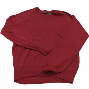 Eileen Vintage Red V-Neck Raglan Sleeve Knit Sweater Made in Poland Size 44